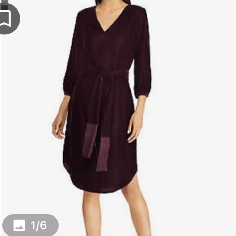 Lauren Ralph Lauren velvet burgundy midi dress size 8 Fariy holiday whimsigoth